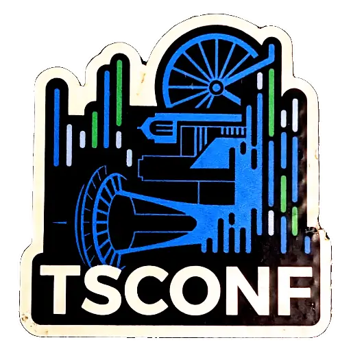 Sticker showing the Seattle skyline and text 'TSConf'